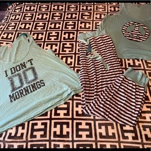 Set of pajamas that aren’t worn anymore,  a 3 for 1.